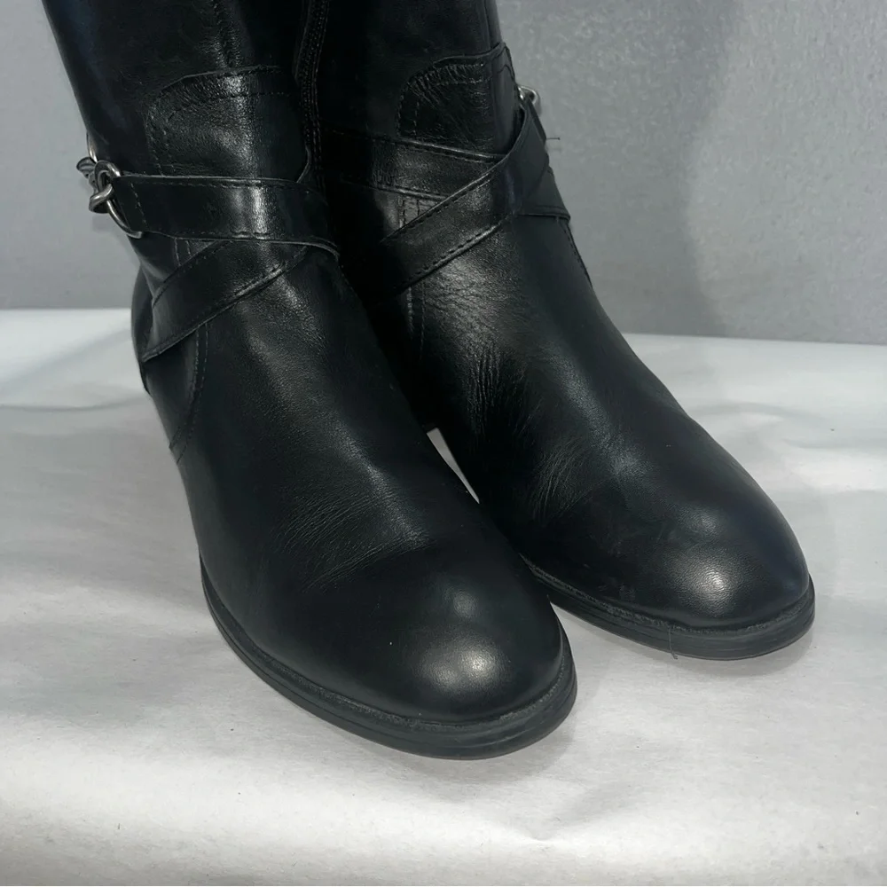 Lauren Ralph Lauren Menna Riding boot Black Leather horsebit chain detail